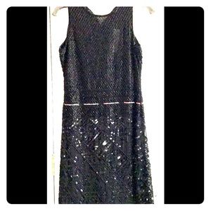NWT Antik Batik black sequin dress w/ shear panel